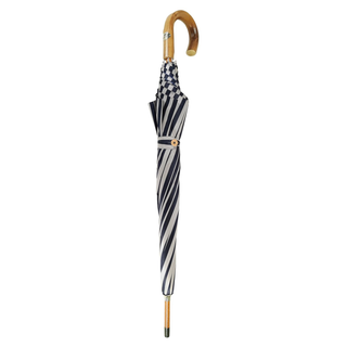 Men's double canopy blue striped wind resistant luxury Italian umbrella top
