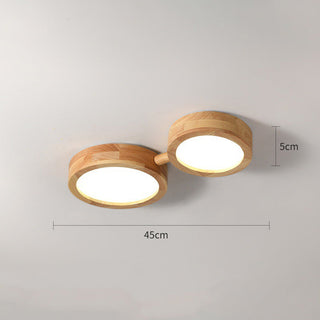 Retro wood ceiling light multi head – warm LED ambient
