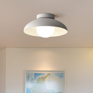 Hallway semi-flush ceiling lamp, contemporary metal fixture