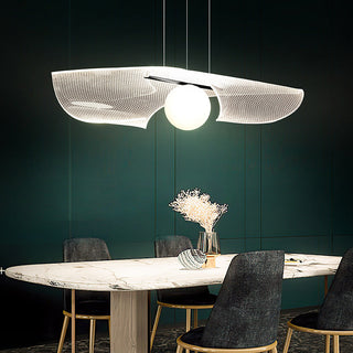 Hat shape pendant side view — acrylic transparent modern fixture