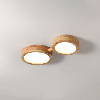Multi head ceiling lamp warm LED – retro wood ambient