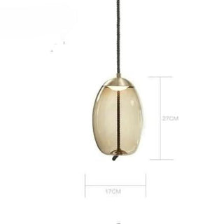 Adjustable Pendant Light – Designer Smoked Glass Lamp with Hemp Rope Accent