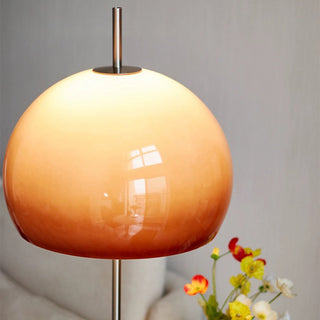 Medieval mushroom glass lamp close-up — retro iron detail