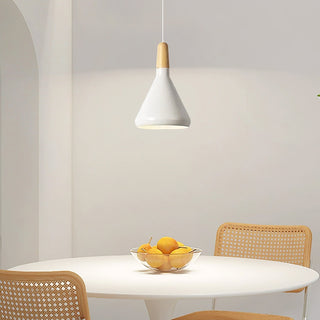 Colorful metal conical pendant with adjustable hanging cord