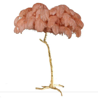 Feather Floor Lamp - Luxury Resin Feather Lamp with Soft Light & Maple Leaf Texture