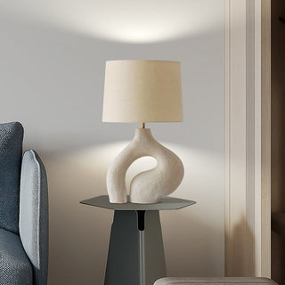 Stone rustic table lamp — durable resin base unique texture