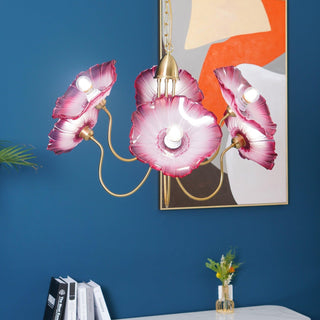 Glass lotus leaf chandelier modern living room ceiling lamp