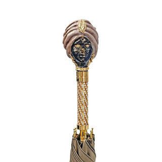 Luxury exclusive Sicilian pattern umbrella 24K gold handle