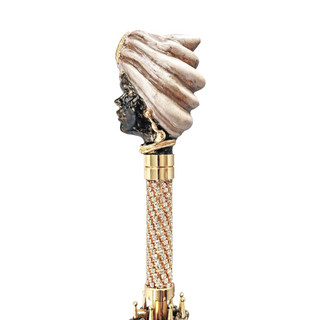 Exclusive Sicilian art umbrella 24K gold plated handle