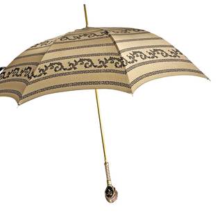 Women's exclusive Sicilian umbrella 24K gold handle side
