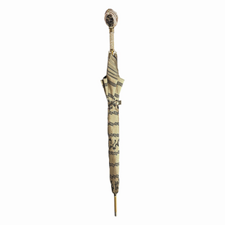 Elegant exclusive Sicilian umbrella 24K gold handle close-up