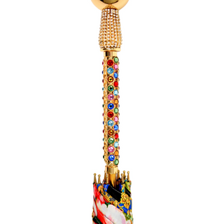 Handmade limited edition umbrella crystal 24K gold open canopy