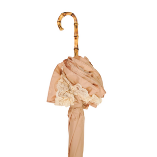 Italian parasol – retro lace trim canopy close-up