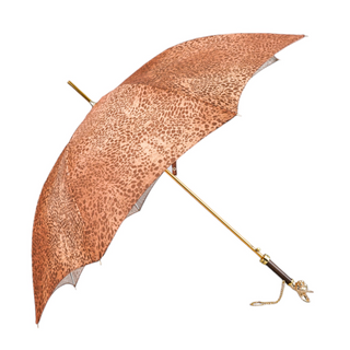 Women's automatic umbrella wind resistant gold cat handle side