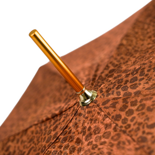 Luxury women's automatic umbrella gold cat handle canopy view