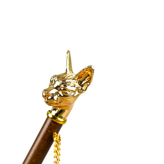 Exclusive luxury automatic umbrella gold plated cat handle
