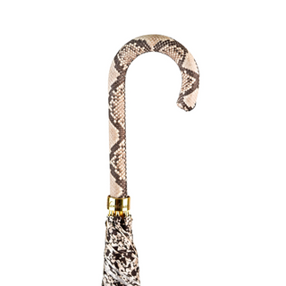 Luxury python umbrella satin finish carbon fiber leather detail
