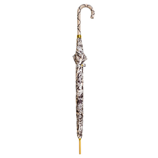 Elegant designer python umbrella carbon fiber leather close-up