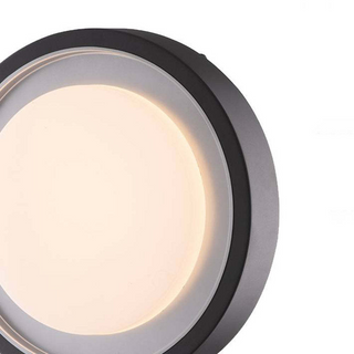 Black LED Wall Light – Minimalist Circular Ceiling Light Fixture | Warm Ambient Lighting