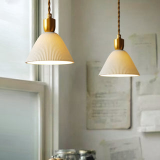 Ceramic cocoon pendant showing matte finish texture