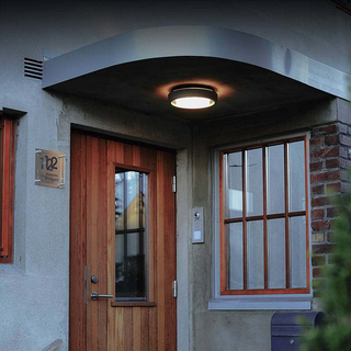 Black LED Wall Light – Minimalist Circular Ceiling Light Fixture | Warm Ambient Lighting