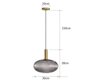 Colorful Suspension Light – Glass Pendant Lamp with Adjustable Height & Gold Base Canopy