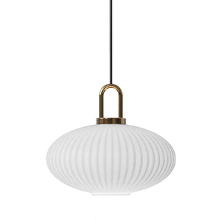 Suspension citrouille – Suspension en verre transparent avec cadre en fer, design moderne