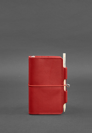 leather bound notebook designer soft cover replaceable inserts pen holder detail