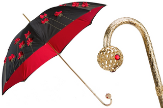Luxury brass handmade Italian manual polyester canopy umbrella front view