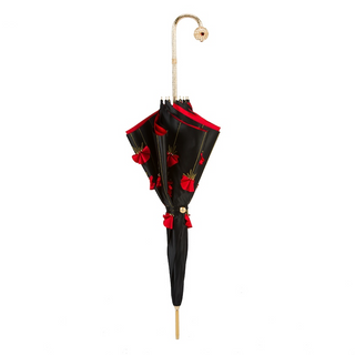 Luxury brass handmade Italian manual umbrella close-up
