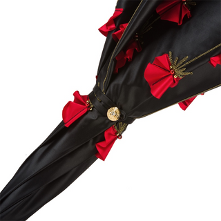 Luxury brass handmade Italian manual umbrella handle close-up