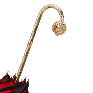 Luxury brass handmade Italian manual umbrella canopy detail