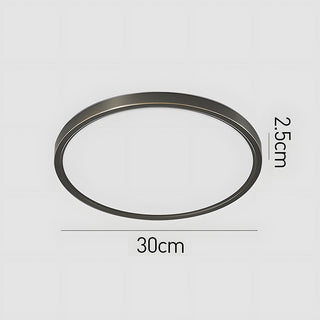 Copper minimalist ceiling lamp LED – circular warm installed