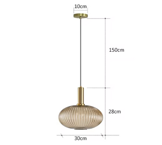 Colorful Suspension Light – Glass Pendant Lamp with Adjustable Height & Gold Base Canopy
