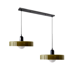 Suspension Bauhaus – Lampe LED moderne à deux têtes en verre pour salle à manger