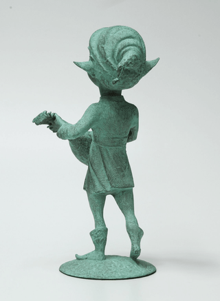 bronze mythological elf unique artist signed art sculpture detail