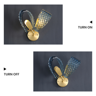 Vintage copper blue glass wall sconce — retro wall light lamp