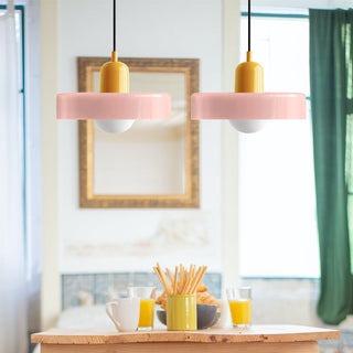 Suspension Bauhaus – Lampe LED moderne à deux têtes en verre pour salle à manger