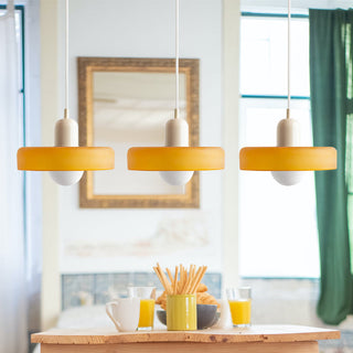 Suspension Bauhaus – Plafonnier Simple à 3 Têtes en Verre pour Salle à Manger