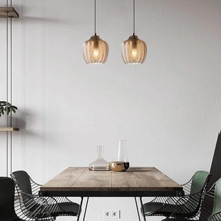 Suspension scandinave - Luminaire suspendu moderne en métal et verre à tête unique pour îlot de cuisine
