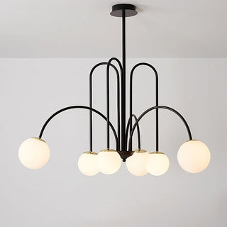 Contemporary Art Deco chandelier large glass ball ceiling