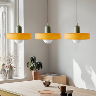 Suspension Bauhaus – Plafonnier Simple à 3 Têtes en Verre pour Salle à Manger