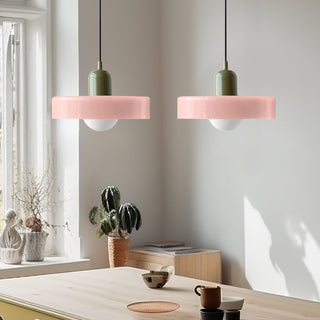 Suspension Bauhaus – Lampe LED moderne à deux têtes en verre pour salle à manger