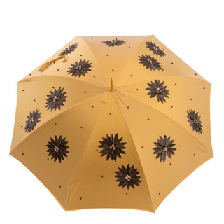 Luxury sunflower handmade Italian designer Swarovski umbrella top view