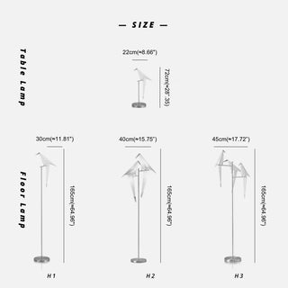 Origami bird lamp detail — unique warm ambient light