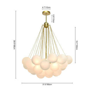 Soft glow bubble chandelier frosted glass hand frosted ceiling