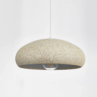 Stone beige pendant from above — modern adjustable dining lamp