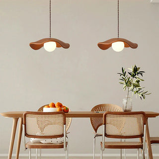 Resin hat-shaped ceiling lamp with warm ambient glow