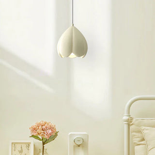Creamy rustic pendant with soft cream shade and warm glow