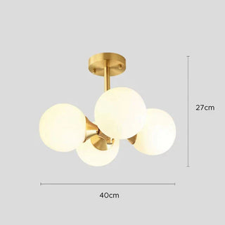 Clear glass globe ceiling fixture semi-flush E26 – modern